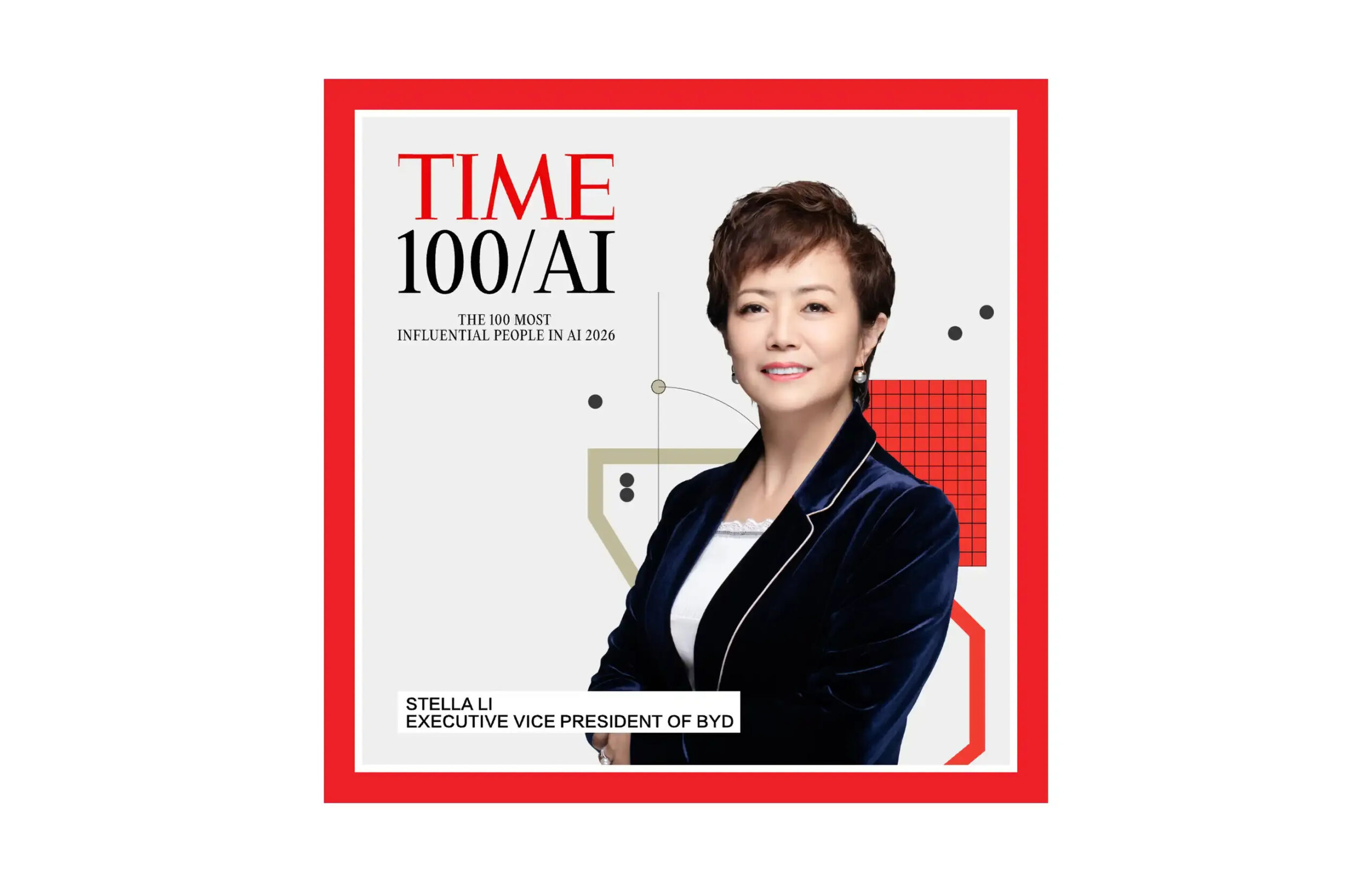 Retrato de Stella Li na imagem TIME100 AI 2026